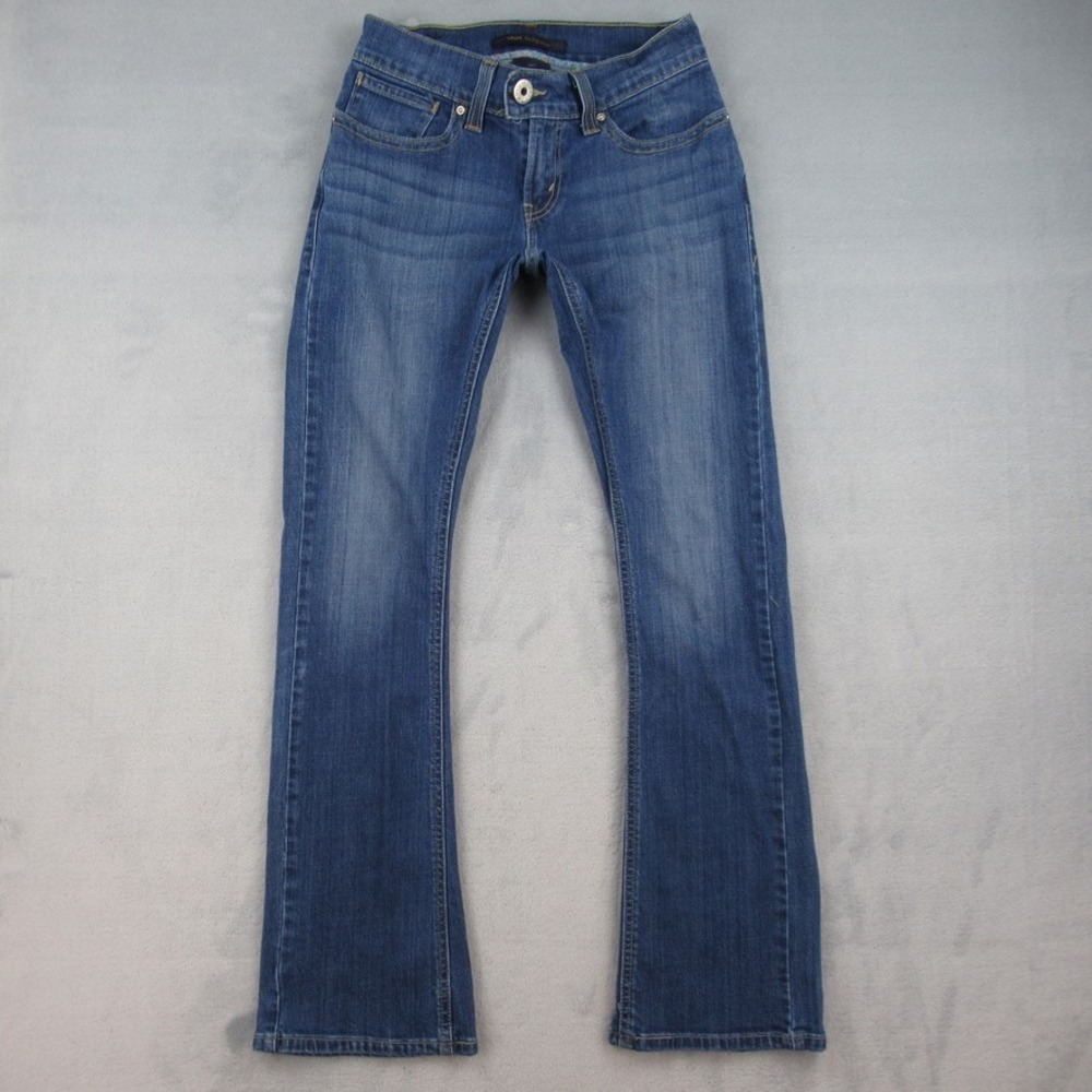 Levi 542 Tilted Flare Jeans Womens Size 4 Medium Blue Mid Rise Stretch Denim